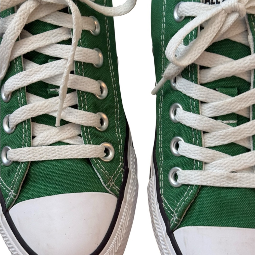 Converse Low Top Canvas Sneakers - Green & White - Picture 3 of 7